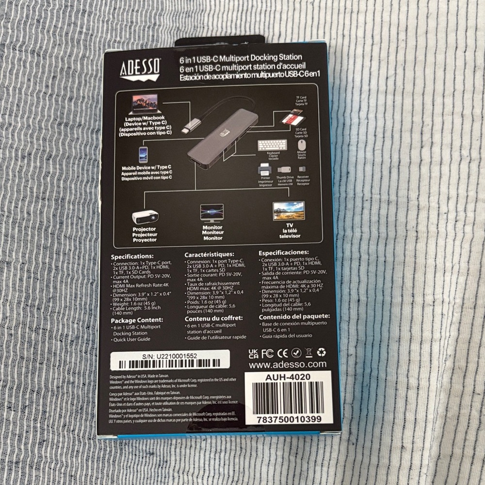 Silver USB-C Multiport Adapter - Picture 2 of 4